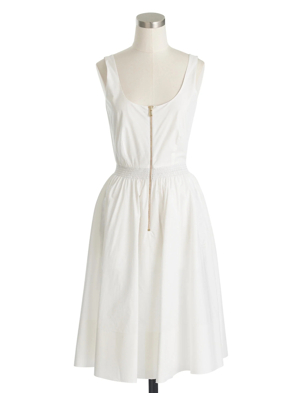J. Crew Poplin Zip-front A-line Cotton Dress Style C7282 Size 6 TALL